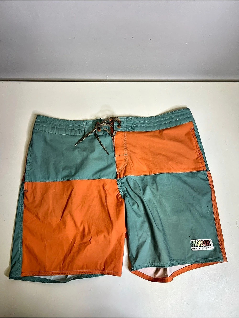 Howler Brothers Color Block Board Shorts Blue & Orange Size 38